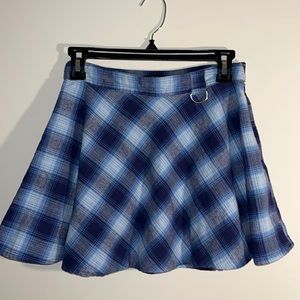 Cute blue, grey and white Forever 21 mid-thigh checkered skirt.
